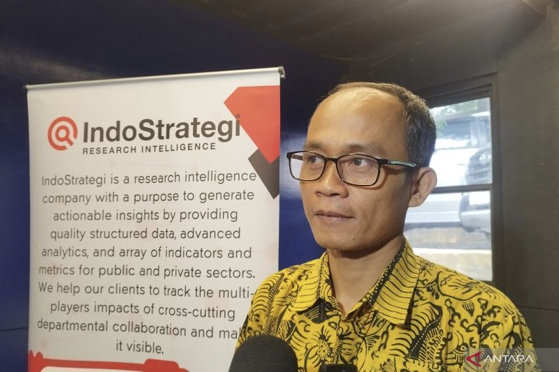 survei indostrategi setahun prabowo muti tertinggi bahlil terendah index