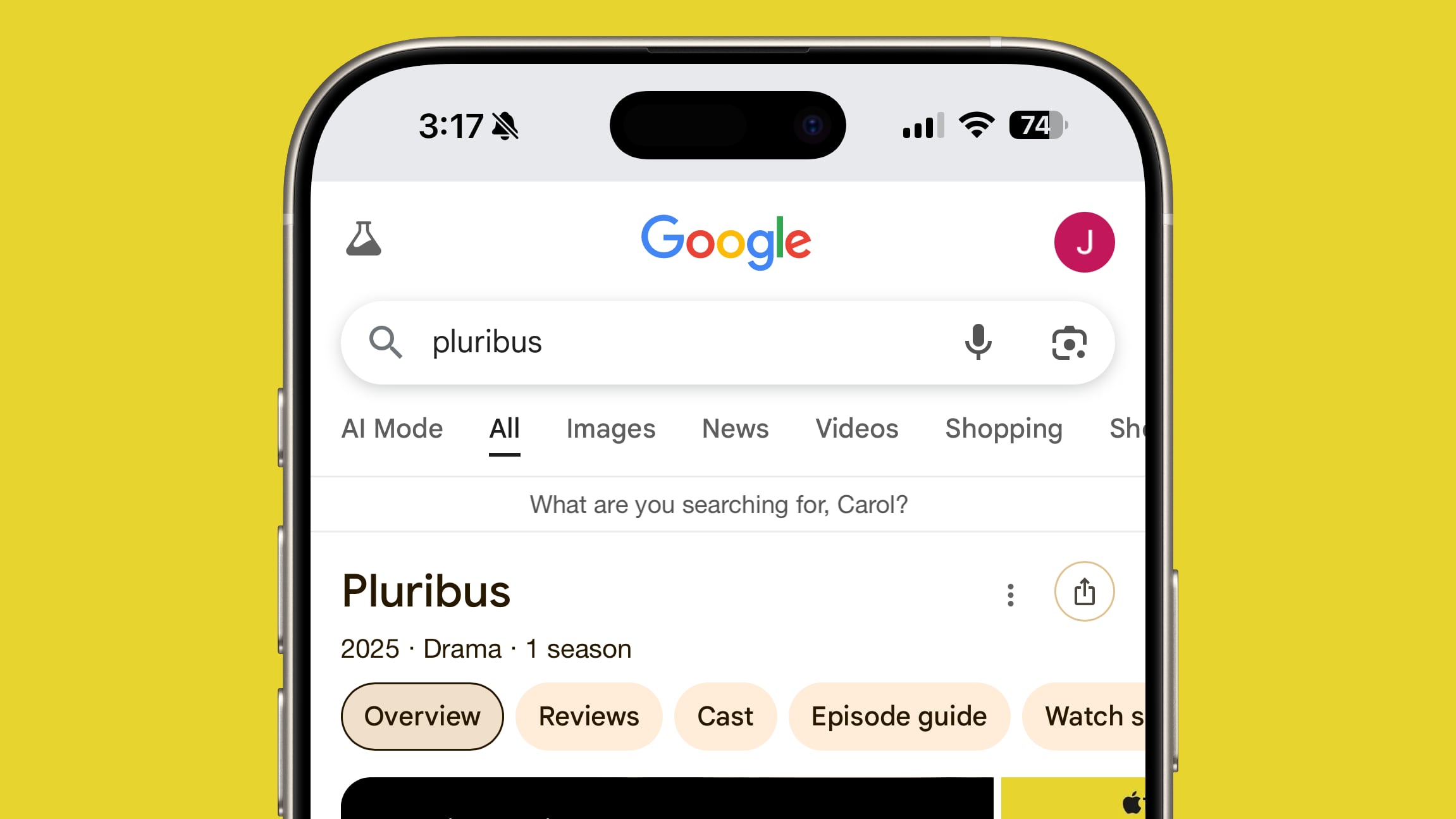 google promotes apple tv series pluribus with secret search message index