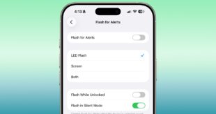 mengaktifkan kilatan layar iphone untuk notifikasi index