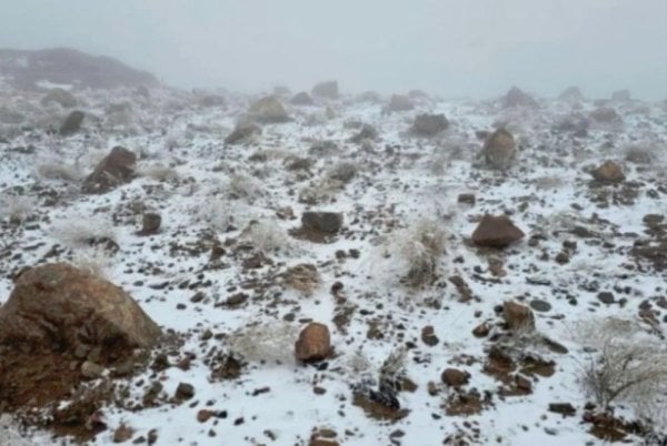 salju menyelimuti pegunungan al lawz di arab saudi index