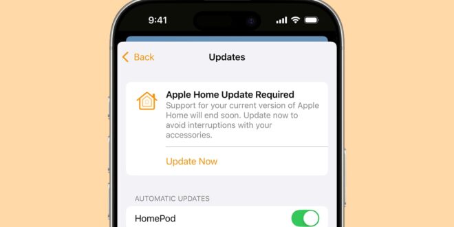apple reminding users of pending home app upgrade requirement index