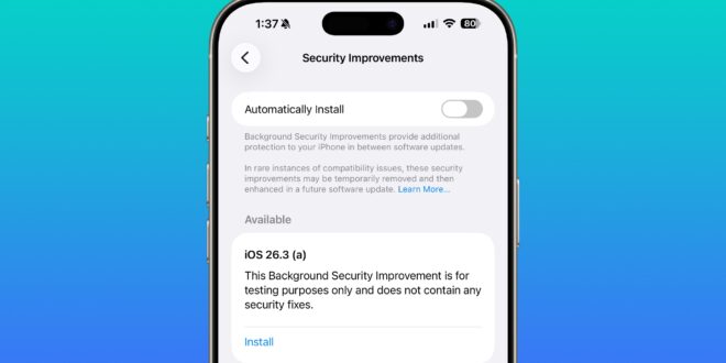 apple uji fitur pembaruan keamanan latar belakang di ios 26 3 dan macos tahoe 26 3 index