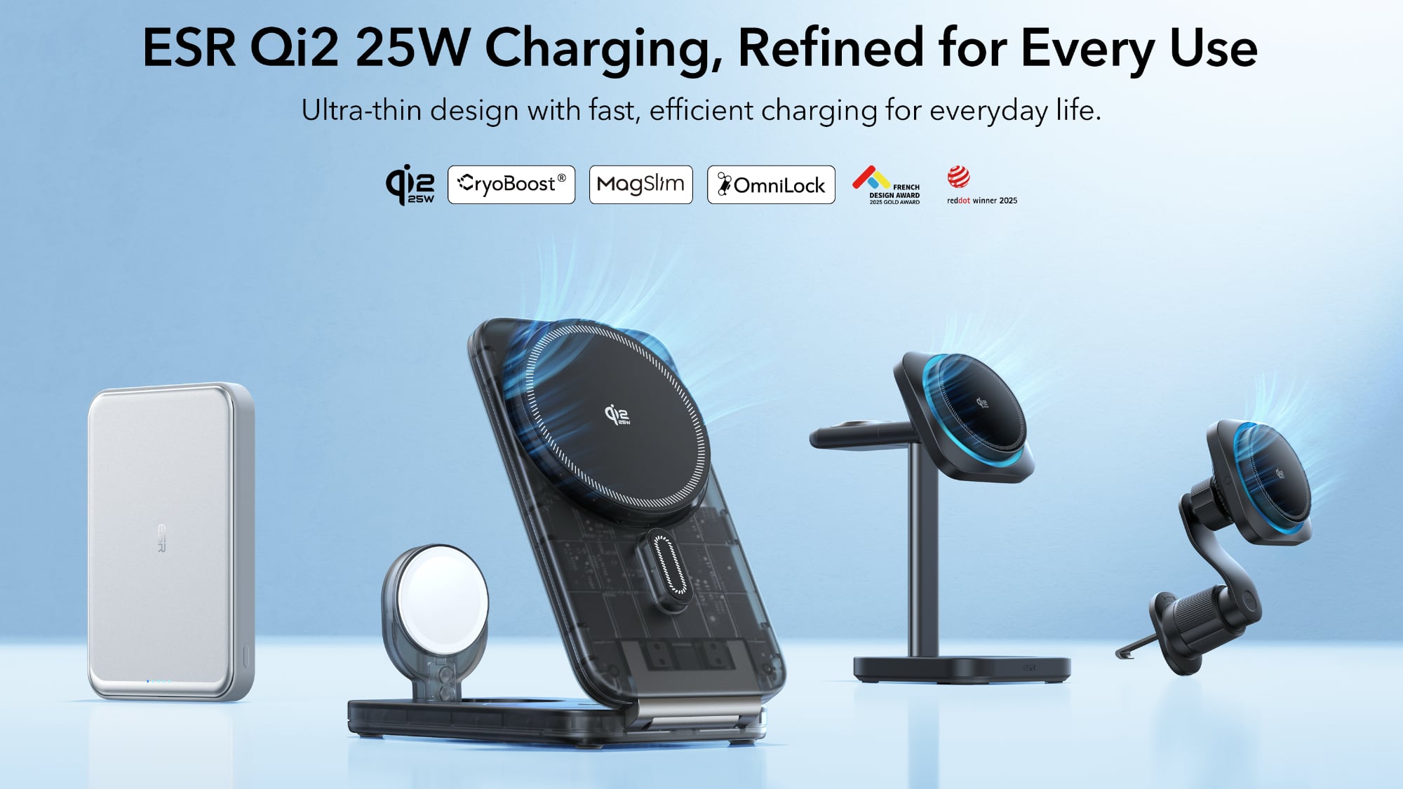 ces 2026 esr announces qi2 2 wireless chargers with 25w iphone 17 charging index