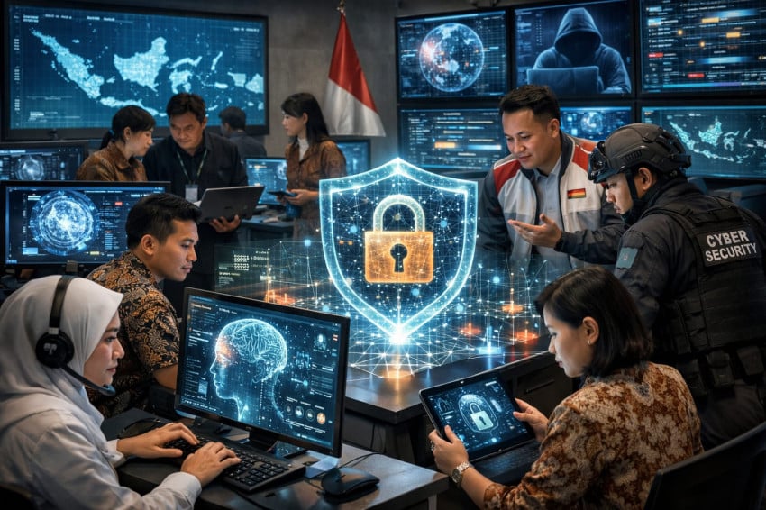 rekor 100 seluruh perusahaan indonesia kompak pakai ai demi keamanan siber index