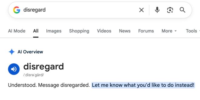 mencari disregard merusak google index